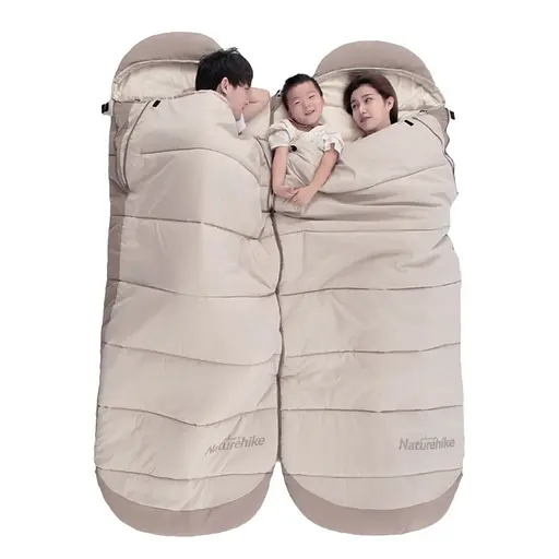 Спальный мешок с капюшоном Naturehike B400 NH21MSD11 (220 х 85см) Бежевый - фото 7