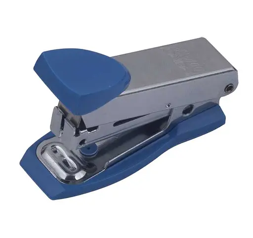 Степлер металлический мини, до 12 листов, скобы №10, синий