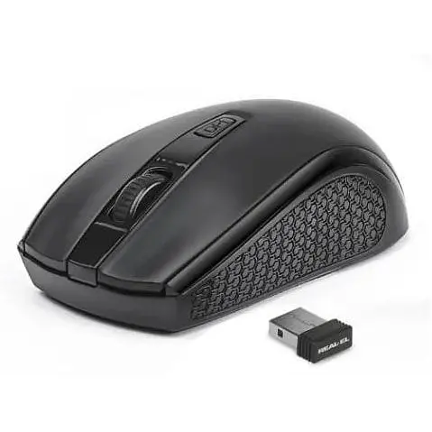 Миша Real-El RM-308 Wireless чорний бездротова USB оптична 1600 dpi 4 кнопки 2xAAA (RM-308) - фото 1