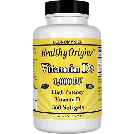 Вітаміни та мінерали Healthy Origins Vitamin D3 1000 IU, 360 капсул