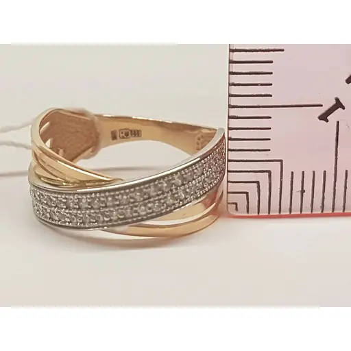 Золоте кільце Харківська ювелірна фабрика з фіанітами. 80689 16 - фото 6