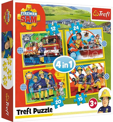 Набор Пазлы - (4в1) - "Пожарный Сэм и его команда" / "Пожарный Сэм" - фото 1