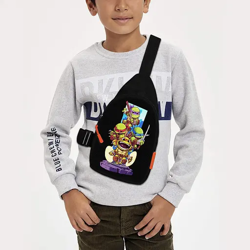 Сумка через плече дитяча Черепашки-ніндзя 29х17 см сумка слінг для хлопчика (02277)