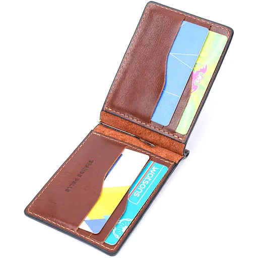 Кожаный мужской кошелек Grande Pelle 12х8х0.5 см acs0026950 - фото 5