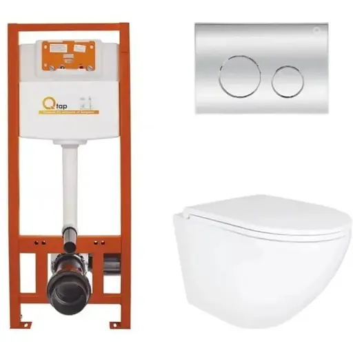 Набір Q-tap Nest 4 в 1 підвісний унітаз Robin Ultra Quiet 490x365x325 + комплект інсталяції QT1333046EUQW45146 - фото 1