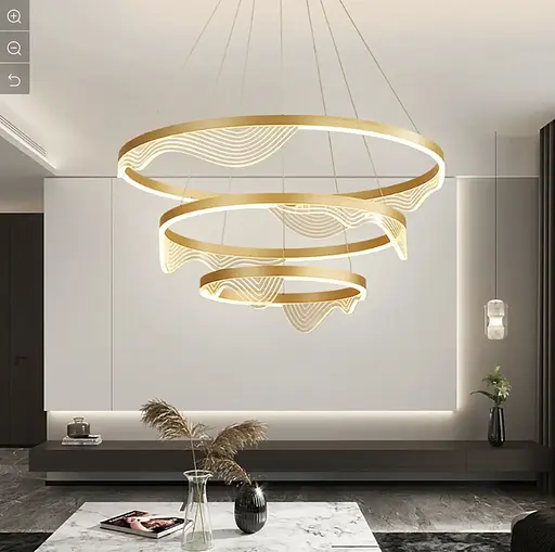 Светодиодная люстра 3 Мира PJ912 (40+60+80см) Золотистая