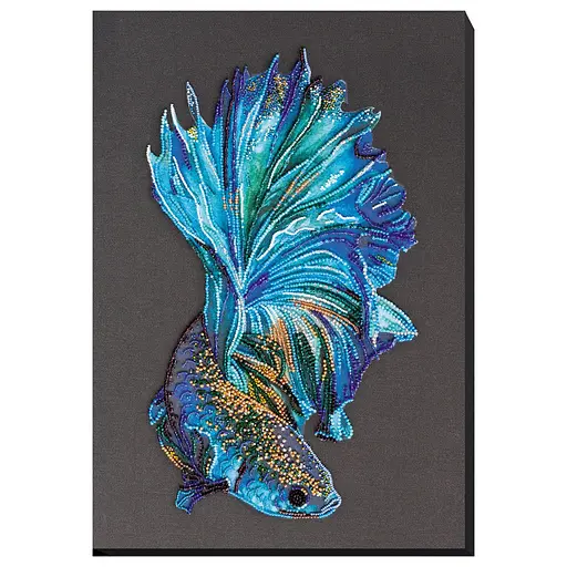 Набор для вышивки бисером "Синее золото" AB-746 на натуральном холсте.