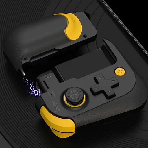 Геймпад iPega PG-9211B с поддержкой Android/iOS черно-желтый в комплекте с чехлом на карабине - фото 3