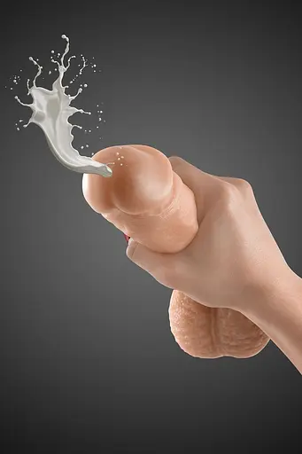 Кончающий фаллоимитатор Real Body - Cum Kane, длина 21,5 см, диам. 3,8 см, ТРЕ, присоска - фото 2