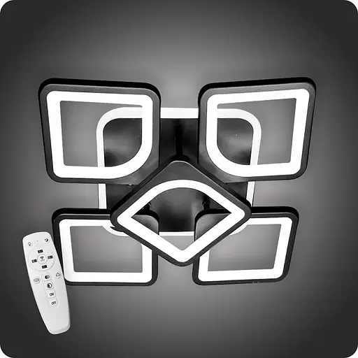 Люстра світлодіодна 517 Dlight 3color з пультом 80Вт Чорний (01864) - фото 2