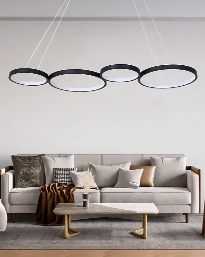 Підвісний світильник, люстра Goldlux 331021 Flamenco LED 1x42W 4000K 5700Lm IP20 чорний - фото 2