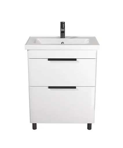 Тумба Мойдодир Iris 65 з умивальником Fenova 65 підлогова Білий - фото 4