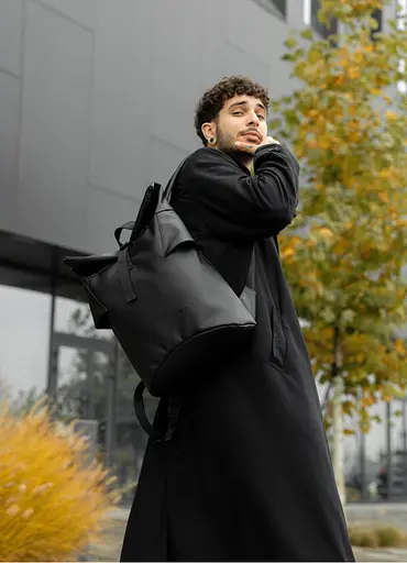 Мужской рюкзак ролл Sambag RollTop KZN черный 41 х 27 х 18 см (24300001m) - фото 2