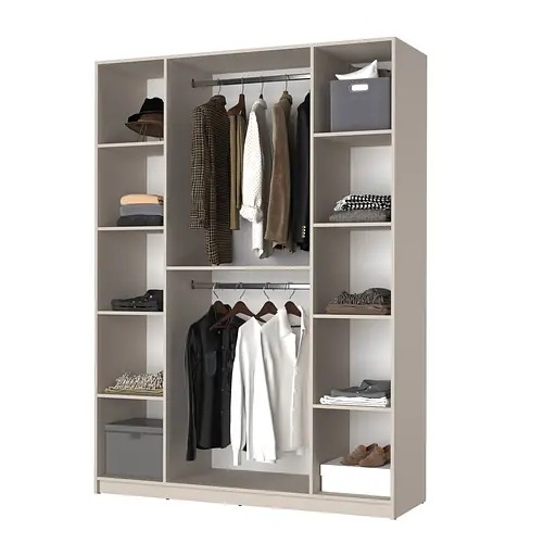 Шафа 4-дверна з антресоллю MebelStar Оскар ДСП BL-B, додаткова штанга 160x52x260 см Антрацит (MBS-5000) - фото 2