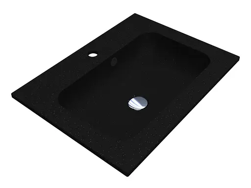 Умивальник Miraggio Della 600 mirastone black 0000794, Чорний матовий - фото 3