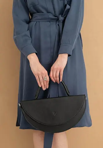 Жіноча шкіряна сумка Сhris maxi чорна - фото 5