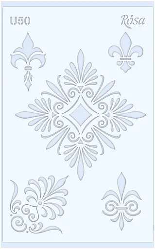 Трафарет багаторазовий універсальний №U50 Ажур 13×20 прозорий 0,5мм Rosa Talent - фото 1
