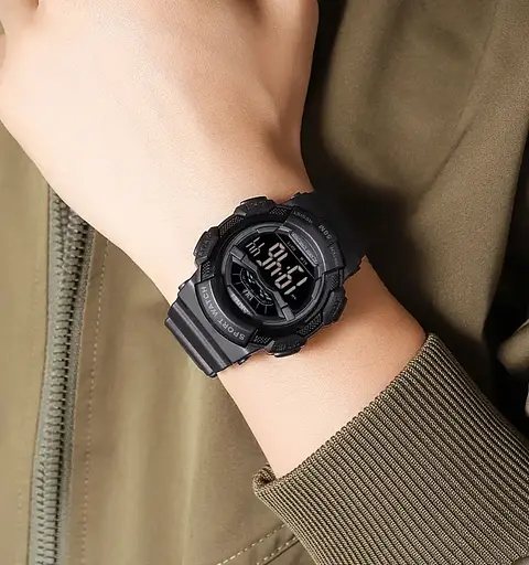 Мужские спортивные часы Skmei 2153 (Черные с черным циферблатом) - фото 5