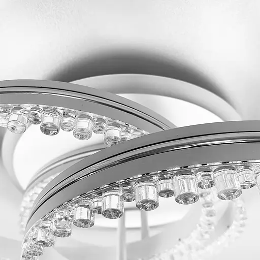 LED світильник білий на 3 кільця з хромованою смужкою d30 см Line.F A 55063/3С RGB WH+CR - фото 2