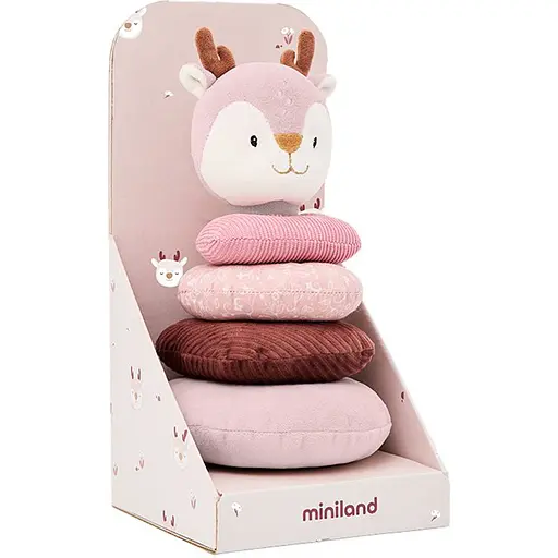 Текстильна пірамідка з брязкальцем Miniland Baby Deer (97374)