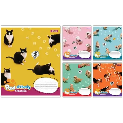 Зошит учнівський "Pawsitively" 1B 768235 12 аркушів 1 шт. в асортименті - фото 1