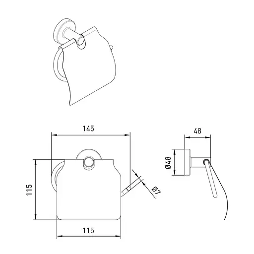 Тримач туалетного паперу Volle Ronda з кришкою de la noche 2535.240104 Чорний матовий - фото 2