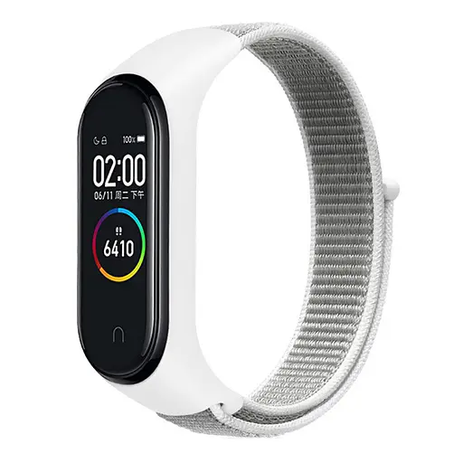 Ремешок Nylon New для Xiaomi Mi Band 3/4/5/6/7 White