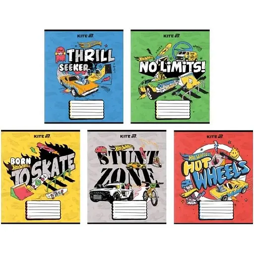 Зошит учнівський "Hot Wheels" Kite HW25-237 18 аркушів 1 шт. в асортименті - фото 1