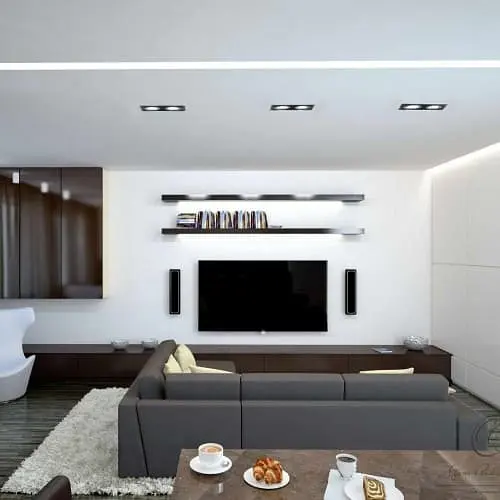 Подвійний вбудований світильник у чорному корпусі | Line F | Арт. DL6142 чорний - фото 4