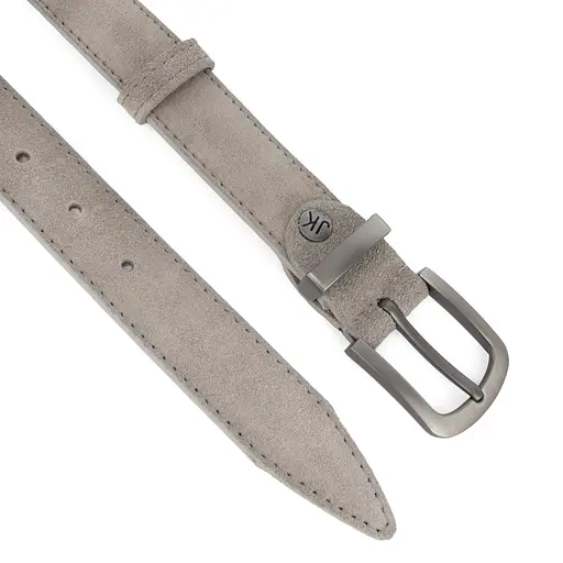 Ремінь жіночий замшевий JK-3049 сірий зі срібною пряжкою (105 см) - фото 3