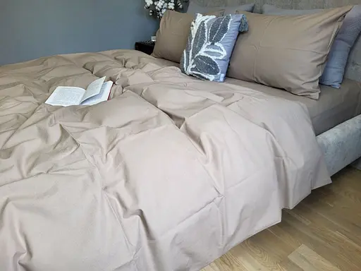 Комплект постельного белья темно-бежевый бязь - двуспальный - фото 4