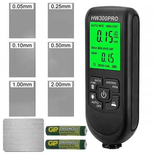 Толщиномер краски для авто в диапазоне 0-2000 мкм Nectronix HW300pro, черный (101136)