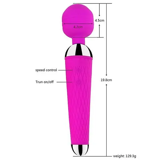 Вибратор G-точки фиолетовый из силикона 20 см 10 режимов вибрации - фото 2