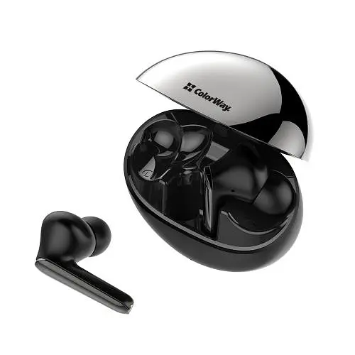Наушники беспроводные ColorWay Earbuds TWS 3, Black, Bluetooth 5.3, микрофон, динамики 10 мм, сенсорное управление, объемное звучание, кейс для зарядки, 35 mAh/350 mAh, Type-C (CW-TWS3BK)