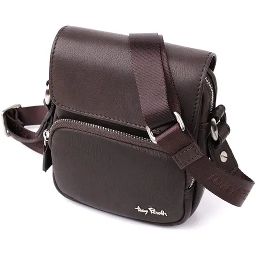 Сумка Tony Perotti из матовой зернистой натуральной кожи 14.5х16х3.5 см sum0028954 - фото 1