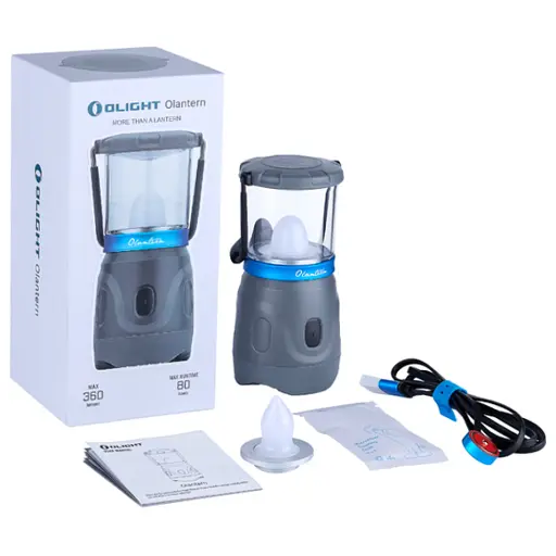 Фонарь кемпинговый Olight Olantern Grey. Две насадки в комплекте - фото 9