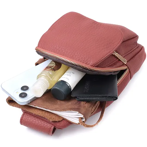 Женская сумка Vintage с одной лямкой через плечо из крупнозернистой экокожи 17х29х9 см sum0026948 - фото 8