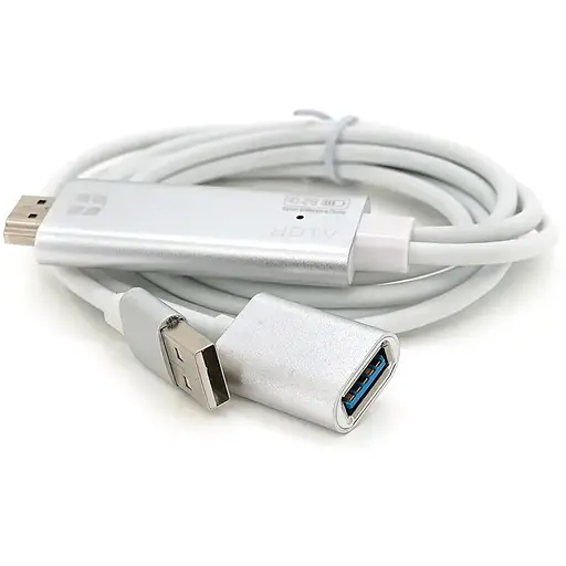 Конвертер MHL USB (мама) + USB (папа) => HDMI(папа) 1.8м, Black, 4K/2K, BOX