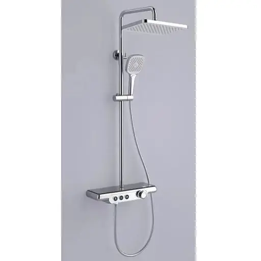 Душова система Dusel Pour Chrome Smart з підсвіткою (245307000), Хром - фото 1