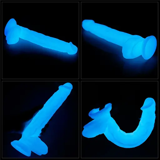 Неоновый фаллоимитатор LoveToy Lumino Play 26.9 см голубой - фото 9