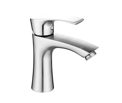 Змішувач для умивальника литий гусак Ø35 Wezer INX1B-07 1/10 Никель - фото 1