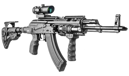 Приклад телескопический Fab Defense для АКМС складной с амортизатором черный - фото 5