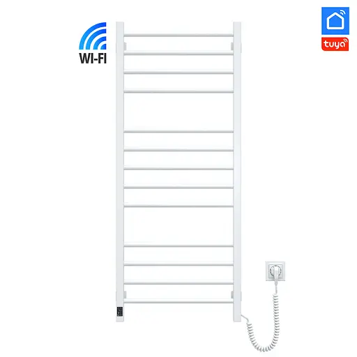 Электрический полотенцесушитель Navin Классик Квадро 500x1200 Sensor с Wi-Fi, правая, белая 12-112033-4880, Белый, Правое, Электронный - фото 2