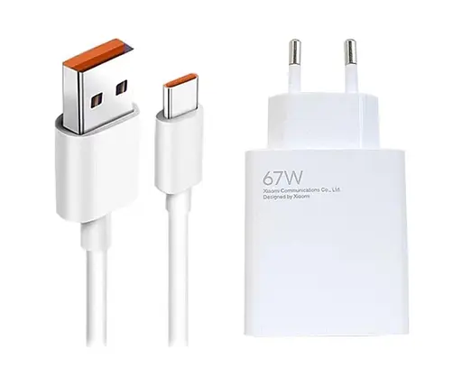Зарядний пристрій Xiaomi USB Wall Charger 67 W White with USB-C Cable BHR6035EU - фото 1
