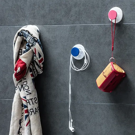 Крючки на вакуумных присосках Aquatica s42 Ø40×40мм черный/белый (6шт) (9784282) - фото 3