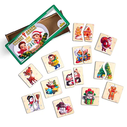 Настольная игра-пазлы "Новогодние половинки" (ПСД238) PSD238, 12 картинок - фото 2