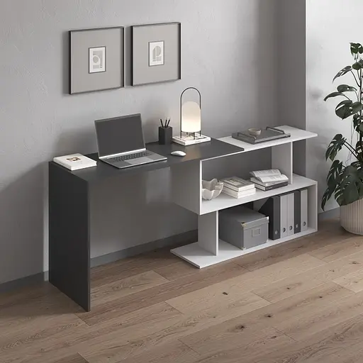 Cтол компьютерный Vays поворотный письменный cтол трансформер M-41 Антрацит-Белый - фото 3