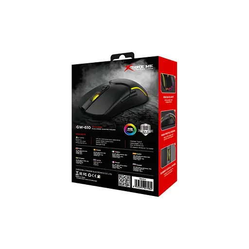 Мишка Xtrike ME GW-610 Wireless RGB Black (GW-610) - фото 6