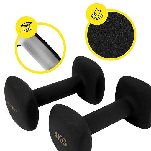 Гантелі вінілові Cornix Square 2 x 4 кг XR-0409 Black - фото 3