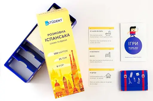 Настольная игра English Student Карточки для изучения разговорного испанского языка English Student (укр.) (41313384)